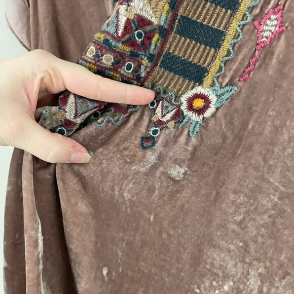 Johnny Was Cherelle Floral Embroidered Velvet Drape Top Size XXL Petite - Picture 5 of 8
